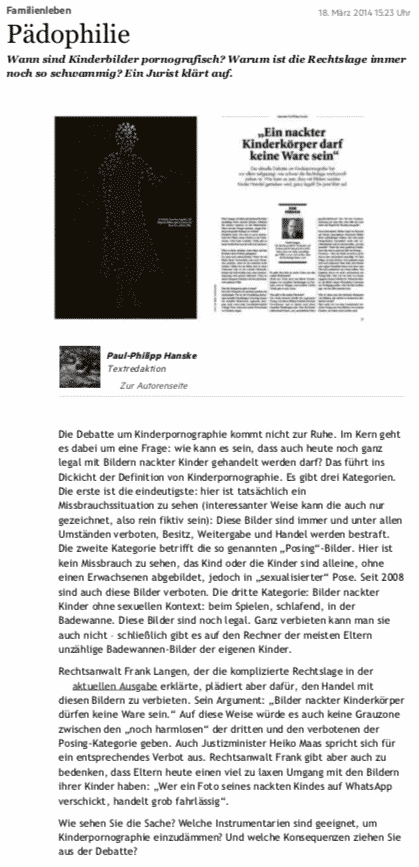 Nido-Magazin: Ausgabe 4/14: Pädophilie